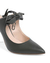 Leather Pointed Toe Mule with Bow Detail - 395 EU