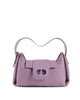 Pebbled Leather Shoulder Bag with Logo Hardware - One Size