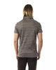 Striped Polo Shirt with Prints M Men