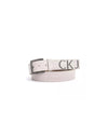 Contrast Embossed Logo Mens Belt with Metal Buckle 90 cm Men