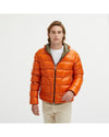 Reversible Goose Down Padded Jacket with Front Zip Closure M Men