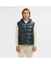 Reversible Hooded Vest with Zip Closure and Duck Feather Padding S Men