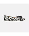 Leopard Print Silk Loafers with Tassel Detail 40 EU Women