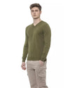 V-Neck Solid Color Sweater L Men