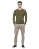 V-Neck Solid Color Sweater L Men