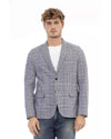 Classic Button Closure Fabric Jacket with Front Pockets 50 IT Men