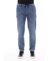 Button and Lace Closure Mens Jeans with Front and Back Pockets W48 US Men