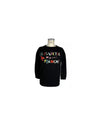 Black Cotton Sweatshirt with Front Print and Logo Patch - Made in Italy 42 IT Women