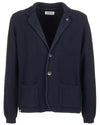 Dark Blue Cotton Sports Jacket with Two Button Closure and Front Pockets M Men