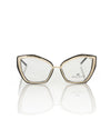 Butterfly Eyeglasses with Gold Metal Outer Profile and Black Interior One Size Women