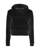 Black Logo Rhinestone Hoodie for Women XS Women