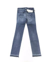 Slim 5-Pocket Jeans with Logo Details and Fringed Bottoms W31 US Women