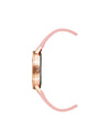 Rose Gold Rhinestone Fashion Watch with Leatherette Strap One Size Women