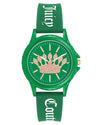 Green Fashion Quartz Analog Watch with Rhinestone Facing One Size Women