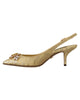 Crystal-embellished Slingback Heels by Dolce &amp; Gabbana 36 EU Women