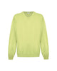 Yellow V-Neck Cashmere Sweatshirt L Men