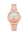 Rose Gold Fashion Quartz Watch with Leatherette Wristband One Size Women