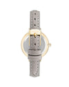 Gold Fashion Watch with Rhine Stone Facing and Leatherette Wristband One Size Women