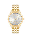 Gold Fashion Watch with Analog Display and Day/Date Functions One Size Women