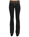 Mid Waist Flared Denim Casual Pants W24 US Women