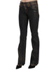 Mid Waist Flared Denim Casual Pants W25 US Women