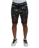 Black Volcano Print Knee Length Shorts by Dolce &amp; Gabbana 44 IT Men