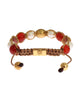 Authentic NIALAYA Red CZ Carnelian Pearl Bracelet S Women