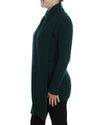 Green Cashmere Long Cardigan Sweater with Logo Details 44 IT Women