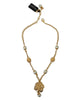 Dolce &amp; Gabbana Gold Crystal Statement Charm Necklace One Size Women