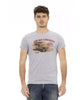 Short Sleeve Round Neck T-shirt with Front Print M Men