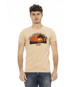 Short Sleeve T-shirt with Round Neck and Front Print L Men