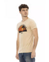 Short Sleeve T-shirt with Round Neck and Front Print XL Men