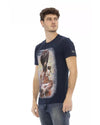 Short Sleeve T-shirt with Round Neck and Front Print 3XL Men