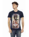 Short Sleeve T-shirt with Round Neck and Front Print M Men