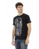 Short Sleeve Round Neck T-shirt with Front Print M Men