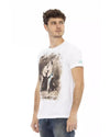 Short Sleeve T-shirt with Round Neck and Front Print XL Men