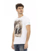 Short Sleeve T-shirt with Round Neck and Front Print XL Men