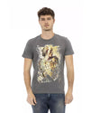 Printed Round Neck Short Sleeve T-Shirt L Men