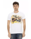 Short Sleeve T-shirt with Round Neck and Front Print L Men