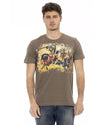 Short Sleeve T-shirt with Round Neck - Front Print L Men