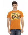 Printed Short Sleeve T-shirt with Round Neck L Men