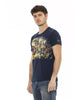 Short Sleeve T-shirt with Round Neck and Front Print 3XL Men