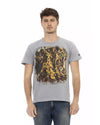 Short Sleeve T-shirt with Round Neck and Front Print 2XL Men