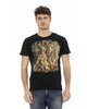 Short Sleeve T-shirt with Round Neck and Front Print XL Men