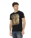 Short Sleeve T-shirt with Round Neck and Front Print XL Men