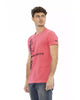 Short Sleeve T-shirt with Round Neck and Front Print L Men