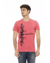 Short Sleeve T-shirt with Round Neck and Front Print XL Men