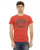 Front Print Short Sleeve T-Shirt with Round Neck M Men