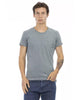 Short Sleeve T-shirt with Round Neck and Chest Pocket Print L Men