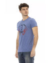 Short Sleeve T-shirt with Round Neck and Front Print L Men